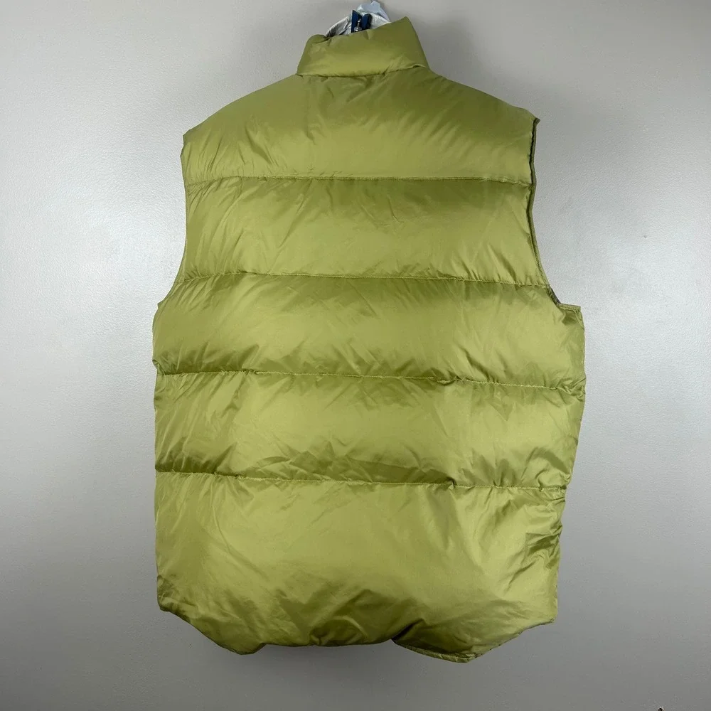 Joseph Abboud Mens Reversible Down Puffer Vest XL Green Taupe Full Zip Outdoor